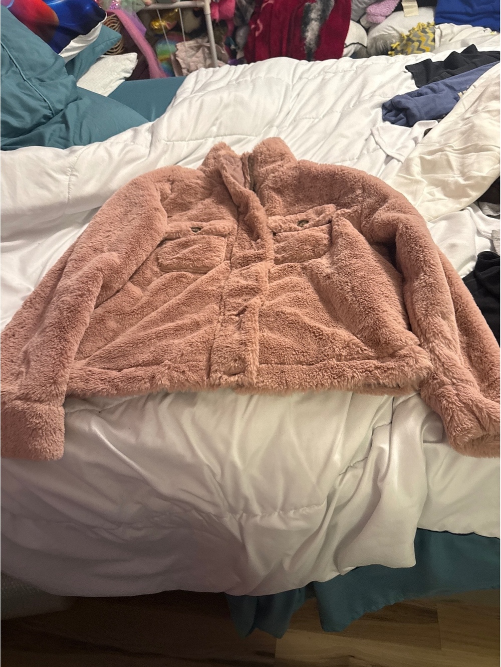 Time and Tru Women's XS (0-2) Pink Faux Fur Jacket